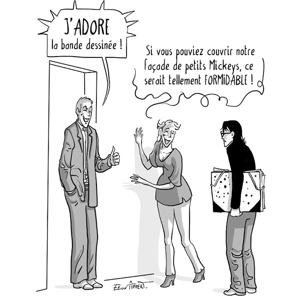 dessin d'humour "j'adore la bd"